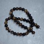Agate Beads, smooth round, diameter 8mm+-, length 38cm+- on fishing line