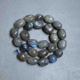 Labradorite Tumbled Beads, diameter 13-17x11-13.5mm+/-, on a thread, length 39cm+