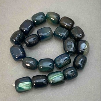 Agate Bar Beads, diameter 17-19x15-17mm+/-, on fishing line, length 38cm+