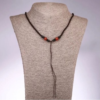 Jewellery Cord with Carnelian Bead, length 65cm