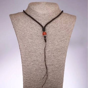 Jewellery Cord with Carnelian Bead, length 65cm