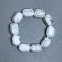 Cacholong Bracelet, Faceted Tumbled Beads, diameter 20x15mm+/-, length 18cm+/- Stretch