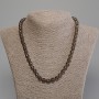 Smoky Quartz Necklace, Faceted Round Bead, Diameter 8mm+-, Length 50cm+- with Clasp