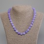 Aquamarine Necklace, Smooth Round Bead, Diameter 10mm+-, Length 50cm+- with Clasp