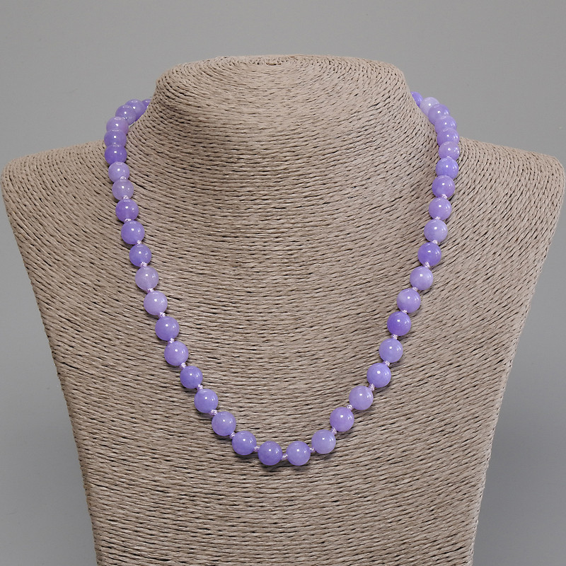 Aquamarine Necklace, smooth round beads, diameter 8mm+/-, length 50cm+/- with clasp
