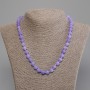 Aquamarine Necklace, smooth round beads, diameter 8mm+/-, length 50cm+/- with clasp