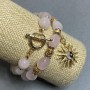 Rose Quartz Bracelet Set, Tumbled Beads 12x10mm+/-, Length 20mm+