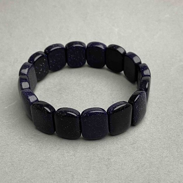 Aventurine Bracelet Cairo Night link, diameter 15.5x12mm+/-, length 18cm+/- stretch