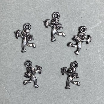 CLEARANCE! 0.5kg Pack, Cupid Charm Findings, plastic, dark silver colour, size 17x14x2mm+/- hole diameter 2mm