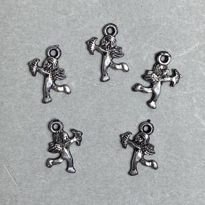 CLEARANCE! 0.5kg Pack, Cupid Charm Findings, plastic, dark silver colour, size 17x14x2mm+/- hole diameter 2mm
