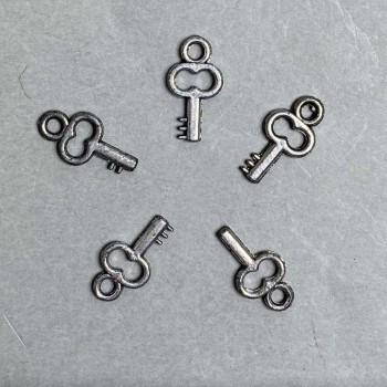 CLEARANCE! 0.5kg Pack, Key Charm Findings, plastic, dark silver colour, size 20x11x3mm+/- hole diameter 3mm+