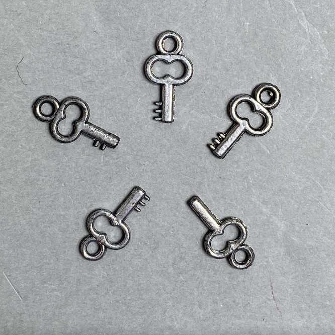 CLEARANCE! 0.5kg Pack, Key Charm Findings, plastic, dark silver colour, size 20x11x3mm+/- hole diameter 3mm+