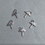 CLEARANCE! 0.5kg Pack, Umbrella Charm Findings, plastic, dark silver colour, size 18x16x3mm+/- hole diameter 3mm+
