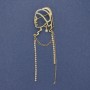 "Girl with a Pearl Earring" Brooch White Rhinestones Gold-Tone Metal 85x24mm+