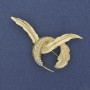 Brooch Hummingbird rainbow crystals gold-tone metal 56x40mm+