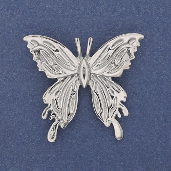 "Butterfly" Brooch Silver-Tone Metal 45x42mm+
