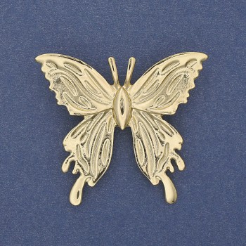 "Butterfly" Brooch Gold-Tone Metal 45x42mm+