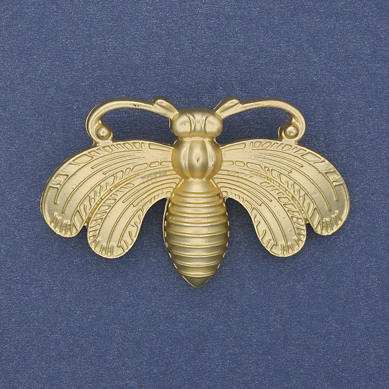 Butterfly Brooch Matte Gold Colour Gold-Toned Metal 50x33mm+