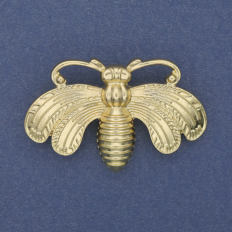 Butterfly Brooch Gold-Toned Metal 50x33mm+