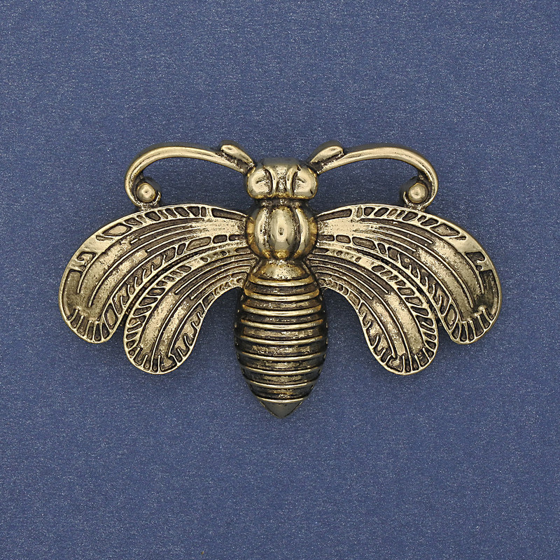 Butterfly Brooch Antique Gold Colour Gold-Toned Metal 50x33mm+