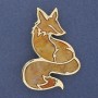 Brooch-Pendant Fox Gold Pearl Colour Gold-Toned Metal 56x38mm+