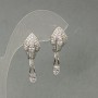 Xuping Earrings with White Rhinestones, Diameter 10mm, Length 30mm+/- Rhodium