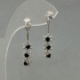 Xuping Earrings with Black Zircons, length 30mm+-, thickness 6mm+- rhodium