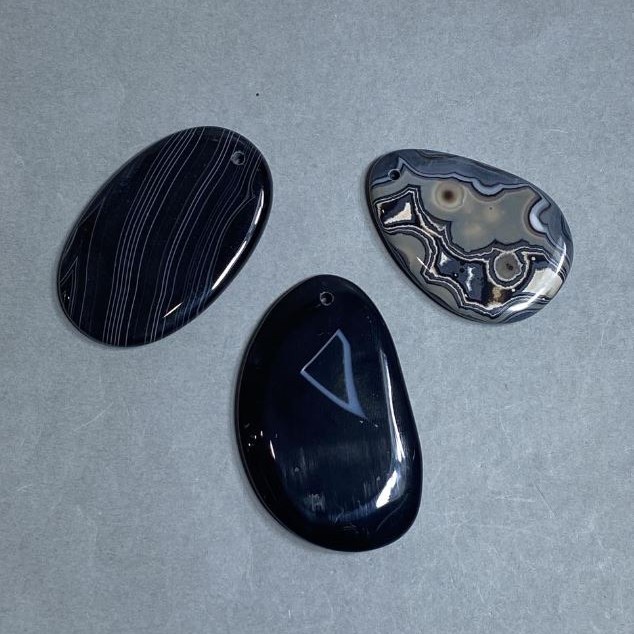 Natural Agate Stone Pendant 47-54x32-40mm+- with Natural Imperfections, Assorted Size