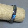 Labradorite Bracelet with Iridescence, Faceted Link 16x12mm+/-, Length 18cm Stretch