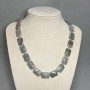 Labradorite Necklace with Iridescence, Faceted Link 16x12mm+/-, Length 50cm+/- with Clasp