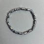Hematite Bracelet Rondelle 5x2mm+- Cube 4x4mm+-, length 18cm stretch