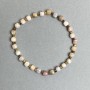 Pink Opal Bracelet Faceted Cube 5.5x5.5mm+- Hematite Cube 2x2mm+-, length 18cm stretch
