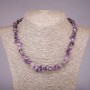 Natural Stone Necklace Amethyst Chips, diameter 5-8mm, length 45cm+