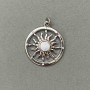 Star Pendant White Rhinestones Mother-of-Pearl Silver-tone Metal, diameter 20mm+-, length 27mm+