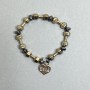 Hematite Bracelet, Dumbbell 20x7mm+/-, Faceted Rondelle 8x4mm+/-, Length 18cm, Stretch