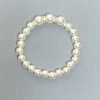 White Majorca Acrylic Pearl Bracelet, diameter 8mm+/-10mm + rhinestone inlays, length 18cm stretch