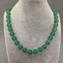 Jade Necklace, smooth round beads, diameter 10mm+/-, length 45cm+/- with clasp