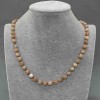 Selenite Necklace, smooth round beads, diameter 6.5(+/-)mm, length 45cm+/- with clasp
