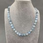 Aquamarine Bead Necklace, faceted, diameter 7-9×7-7, 5mm ±, length 50cm ± with clasp