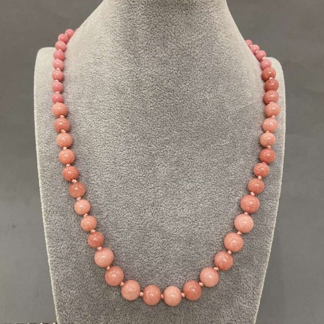 Tourmaline Beads, smooth ball increasing in size, diameter 6-8-10mm ±, length 50cm ± with clasp