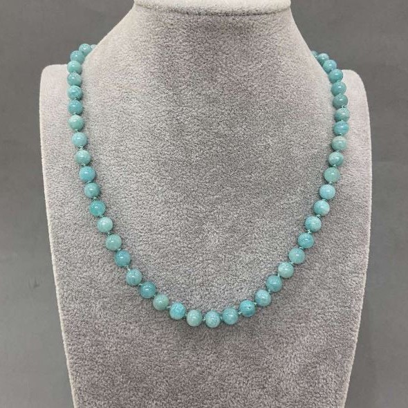 Amazonite Beads Smooth Round 6mm Diameter ±, length 45cm ± with clasp