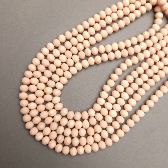 Czech Crystal Beads on a String, Faceted Rondelle, Diameter 8x6mm+-, Length 37cm+