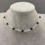 Choker Czech Crystal Faceted Rondelle 3x2.5mm+- Tourmaline Bead 4mm+-, length 38cm +5cm extension chain