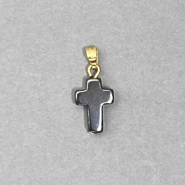 Hematite Cross Pendant 21x10mm+