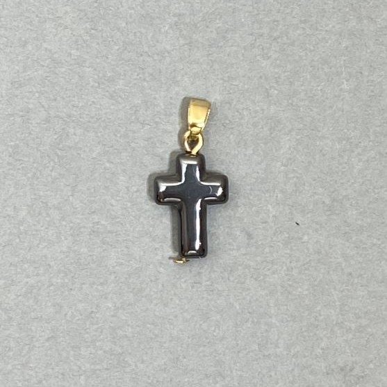 Hematite Cross Pendant 22x10mm+