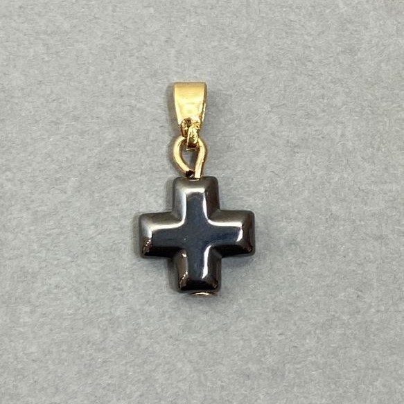 Hematite Cross Pendant 19x12mm+
