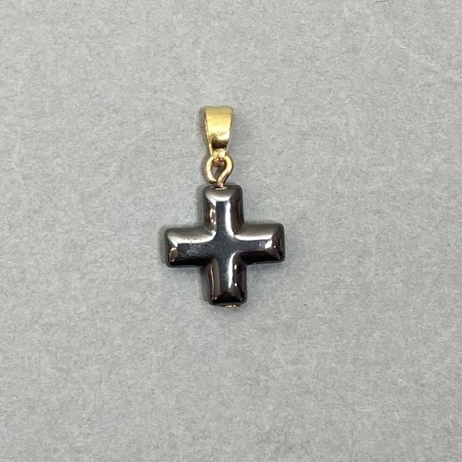 Hematite Cross Pendant 19x10mm+