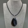 Agate Pendant 57x40mm+- (assorted size) on Rubber Cord, Length 60cm +5cm Extension Chain