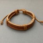 Brown Eco-Leather Bracelet, Drawstring Closure