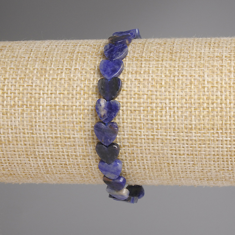 Sodalite Heart Bracelet 8mm+/-, length 18cm+/- stretch